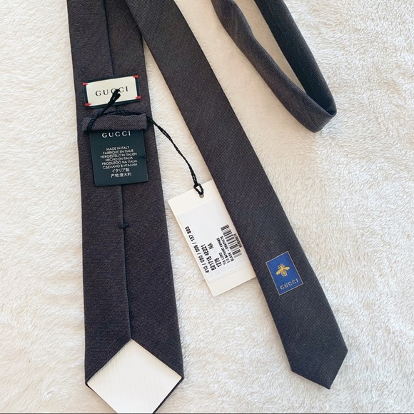 NWT Authentic Gucci Twill Wool Silk Slim Tie - Picture 4 of 7